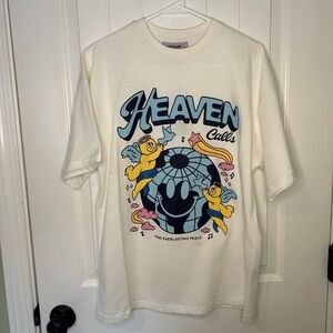 Sixth June Men’s Cream Graphic Tee Super Oversized XS